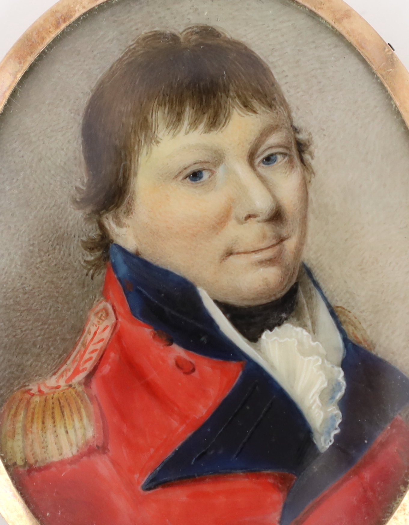 English School circa 1800, Portrait miniature of an army officer, watercolour on ivory, 5.4 x 4.1cm. CITES Submission reference BJJY18BG